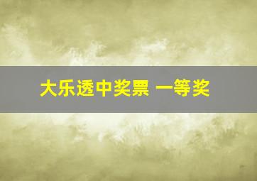 大乐透中奖票 一等奖